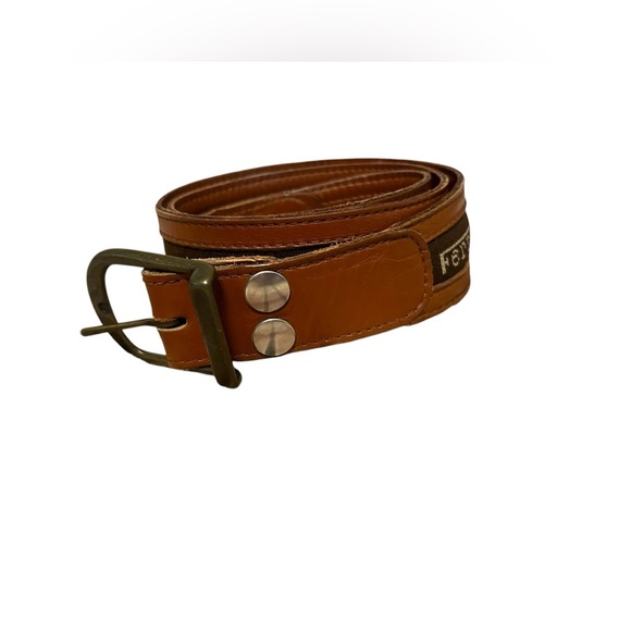 Vintage Ferrari Logo Brown Leather Belt Sz M - Picture 2 of 8